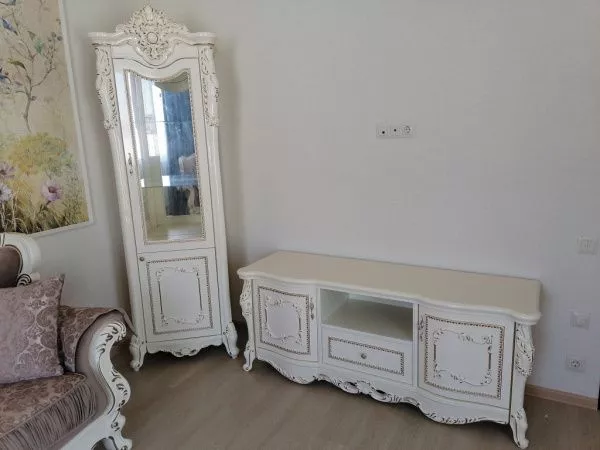 Комплект гостиной Джоконда АРД, крем (витрина однодверная 2шт., тумба тв) в Москве купить в интернет магазине - 5 Китов