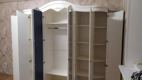 Комплект спальни Соната 6 (кровать 1,8, тумба прикроватная-2шт., комод с зеркалом, шкаф 6-ти дверный), крем в Москве купить в интернет магазине - 5 Китов