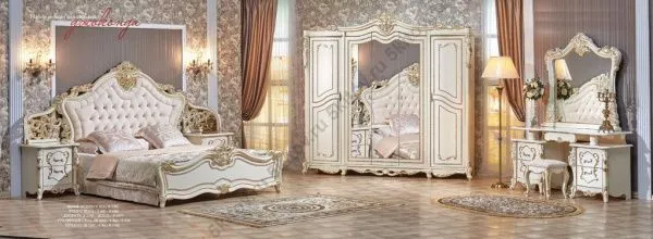 Туалетный стол Джоконда люкс АРД, крем (туалетный стол с зеркалом, пуф) в Москве купить в интернет магазине - 5 Китов