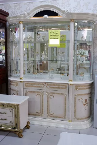 Витрина четырехдверная Роза - Талия, беж глянец в Москве купить в интернет магазине - 5 Китов