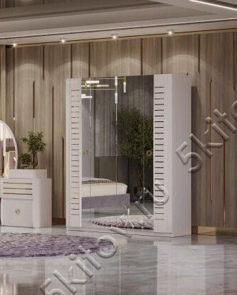 Шкаф четырехдверный Тиффани АРД, крем в Москве купить в интернет магазине - 5 Китов