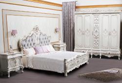Комплект спальни Шанель АРД (кровать 1,8, тумба прикроватная 2шт., туал.ст. с зерк., пуф, шкаф 5-ти дверный), крем в Москве купить в интернет магазине - 5 Китов