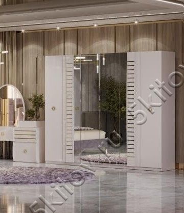 Шкаф шестидверный Тиффани АРД, крем в Москве купить в интернет магазине - 5 Китов
