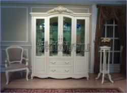 Витрина 4-х дверная 8801 Фиоре Бьянко, цвет-ivory