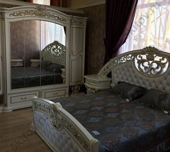 Спальня Марелла, белая с золотом в Москве купить в интернет магазине - 5 Китов