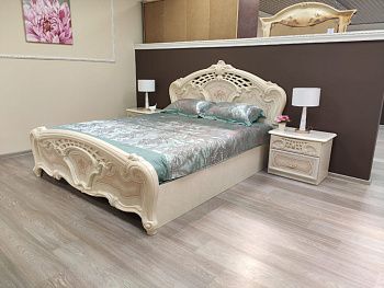 Кровать 1,6м Роза, беж глянец