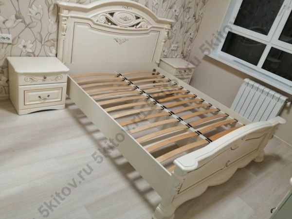 Комплект спальни Сорренто беж (кровать 1,6, тумба прикр.-2 шт., комод с зерк, шкаф 4дв.) в Москве купить в интернет магазине - 5 Китов
