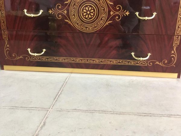 Комплект спальни Леди могано золото (кровать 1,7м, тумба прикроватная 2шт., комод с зеркалом, шкаф 4-х дверный) в Москве купить в интернет магазине - 5 Китов