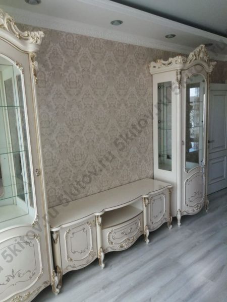 Комплект гостиной Элиза (витрина левая/правая, тумба тв), беж в Москве купить в интернет магазине - 5 Китов