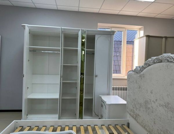 Шкаф для одежды 5-и дверный с зеркалами Вена белый в Москве купить в интернет магазине - 5 Китов