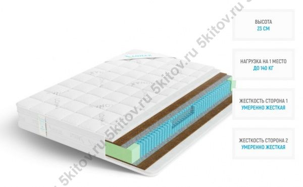Матрас Лонакс Струтто Кокос С1000 23 см, 90х190/195/200 в Москве купить в интернет магазине - 5 Китов