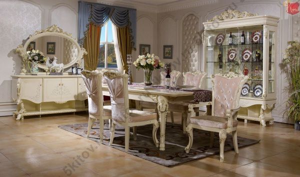 Витрина трехдверная Роял,слоновая кость+золото в Москве купить в интернет магазине - 5 Китов