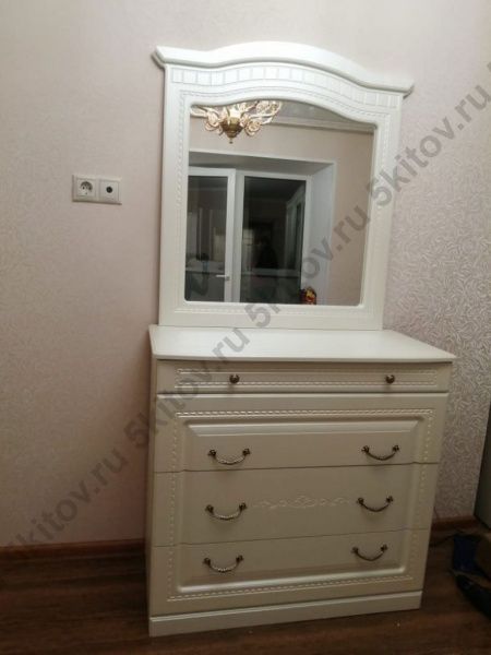 Комплект спальни Венера (кровать 1,6, тумба прикр.-2 шт., комод, зеркало, шкаф 4-х дв.), беж в Москве купить в интернет магазине - 5 Китов