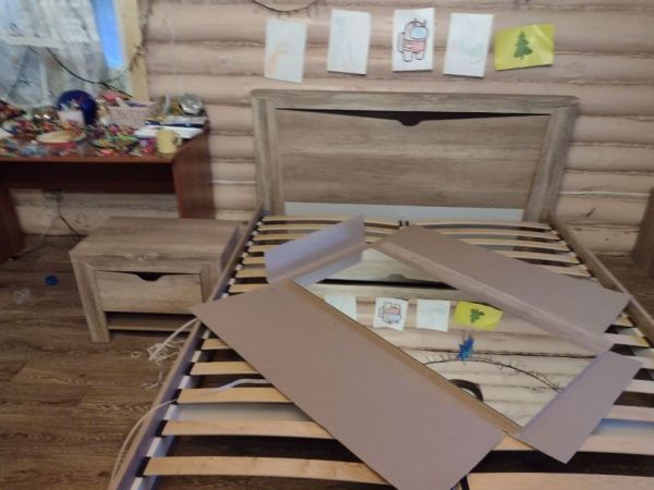 Комплект спальни Гарда дуб каньон (Кровать 1,6, тумба прикроватная 2шт., комод с зеркалом, шкаф 4-х дверный) в Москве купить в интернет магазине - 5 Китов
