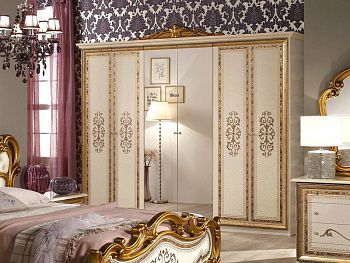 Шкаф 6-ти дверный Анита, беж глянец в Москве купить в интернет магазине - 5 Китов