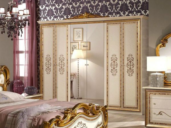 Шкаф 6-ти дверный Анита, беж глянец в Москве купить в интернет магазине - 5 Китов