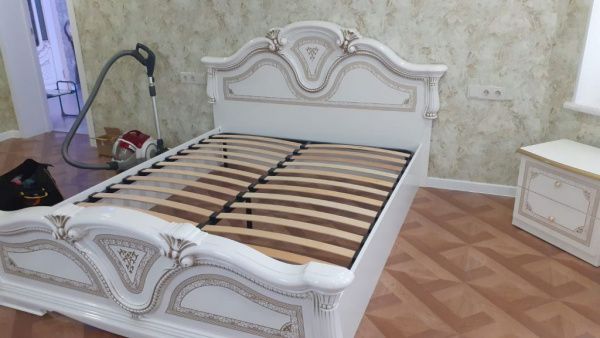 Спальный гарнитур Грация белый с золотом (с 3 дв. шкафом) в Москве купить в интернет магазине - 5 Китов