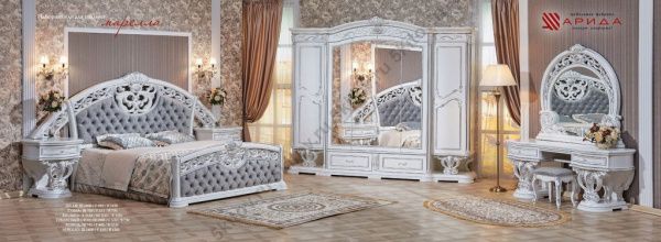 Спальня Марелла, белая с серебром в Москве купить в интернет магазине - 5 Китов
