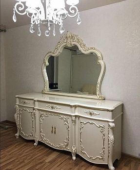 Комод с зеркалом Венеция Стайл (Style) АРД, крем