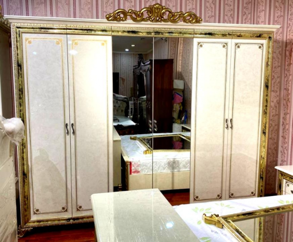 Спальня Катя, беж золото глянец в Москве купить в интернет магазине - 5 Китов