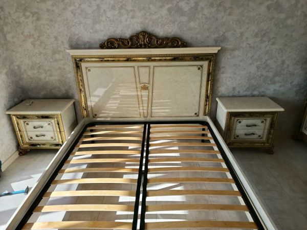 Комплект спальни Катя (кровать, тумба прикроватная 2шт, комод с зеркалом, шкаф 6 дверей) в Москве купить в интернет магазине - 5 Китов