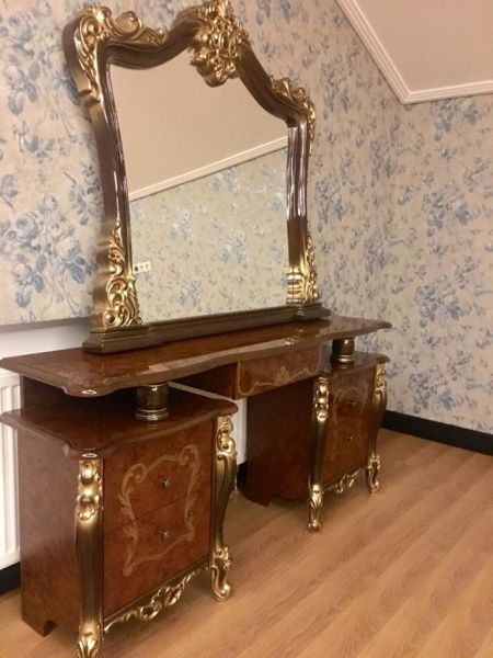 Туалетный стол с зеркалом Джоконда Диа, орех глянец в Москве купить в интернет магазине - 5 Китов