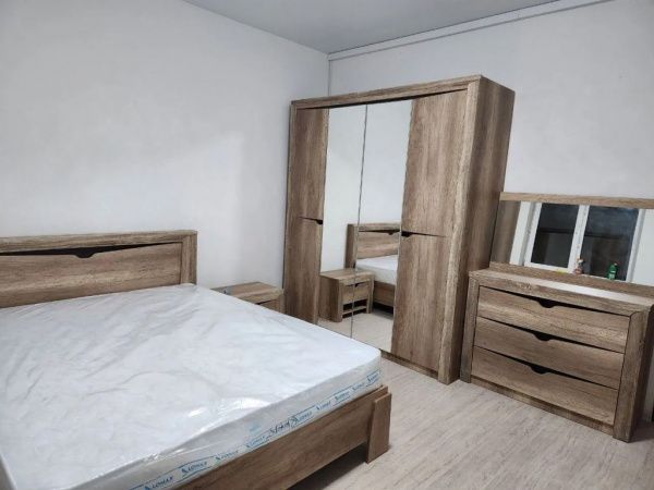 Комплект спальни Гарда дуб каньон (Кровать 1,6, тумба прикроватная 2шт., комод с зеркалом, шкаф 4-х дверный) в Москве купить в интернет магазине - 5 Китов