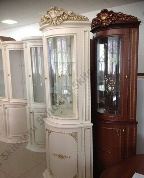 Витрина угловая Динара СК, орех в Москве купить в интернет магазине - 5 Китов