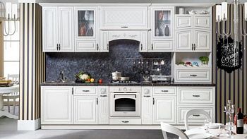 Кухня Прага серебро 3.2 СК, белая в Москве купить в интернет магазине - 5 Китов
