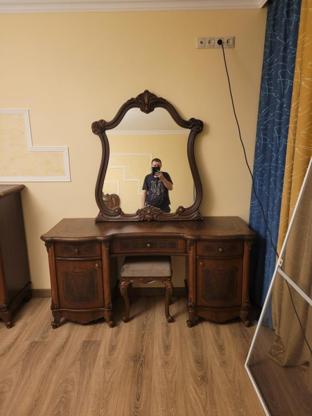 Комплект спальни Илона, караваджо, Эра (кровать 1,8, тумба прикроватная 2 шт., туалетный стол с зеркалом, пуф, шкаф 4-х дверный) в Москве купить в интернет магазине - 5 Китов