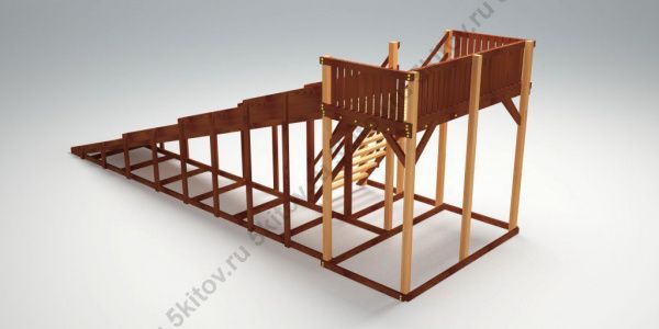 Зимняя деревянная игровая горка Савушка "Зима-6" в Москве купить в интернет магазине - 5 Китов
