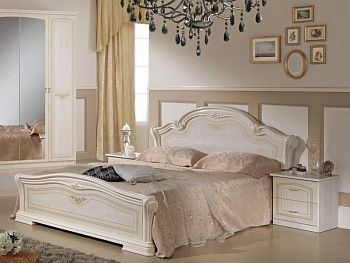 Кровать 1,6м Ирина беж глянец