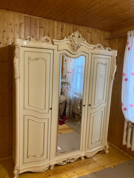 Шкаф 3 двери Джоконда, крем глянец, Эра в Москве купить в интернет магазине - 5 Китов