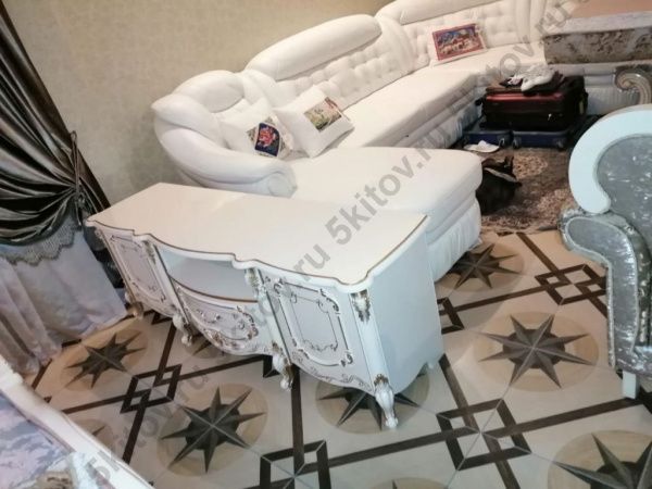 Комплект гостиной Элиза (витрина левая/правая, тумба тв), беж в Москве купить в интернет магазине - 5 Китов
