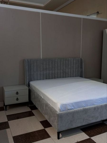 Кровать двухспальная 180*200 Аврора серая в Москве купить в интернет магазине - 5 Китов