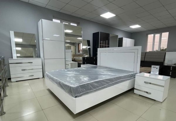 Тумба прикроватная 2шт. Венеция белая глянцевая в Москве купить в интернет магазине - 5 Китов