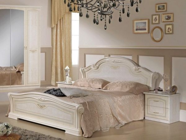 Кровать 1,6м Ирина беж глянец в Москве купить в интернет магазине - 5 Китов