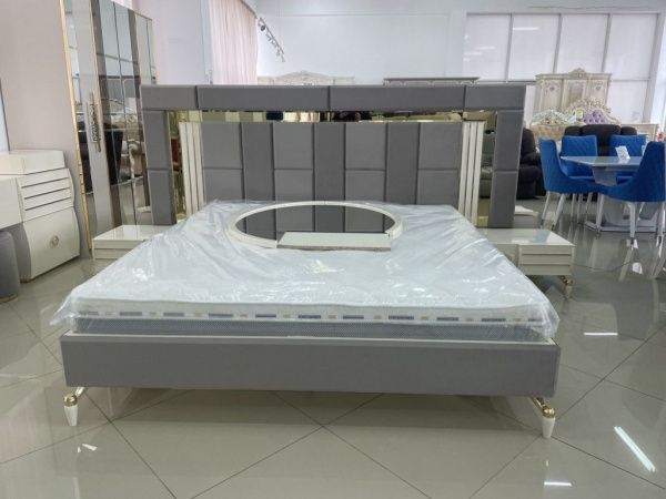 Комплект спальни Тиффани АРД, крем (кровать1,8, тумба прикроватная 2шт., туал.ст. с зерк,пуф, шкаф 6-ти.дв.) в Москве купить в интернет магазине - 5 Китов