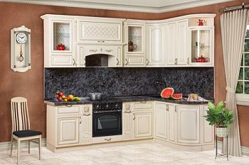 Кухня угловая Прага 1,6м СК, беж в Москве купить в интернет магазине - 5 Китов