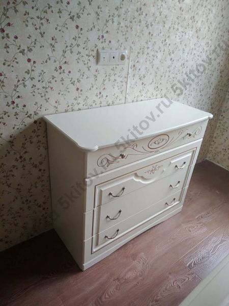 Комплект спальни Сорренто беж (кровать 1,6, тумба прикр.-2 шт., комод с зерк, шкаф 4дв.) в Москве купить в интернет магазине - 5 Китов