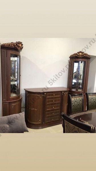Витрина угловая Динара СК, орех в Москве купить в интернет магазине - 5 Китов