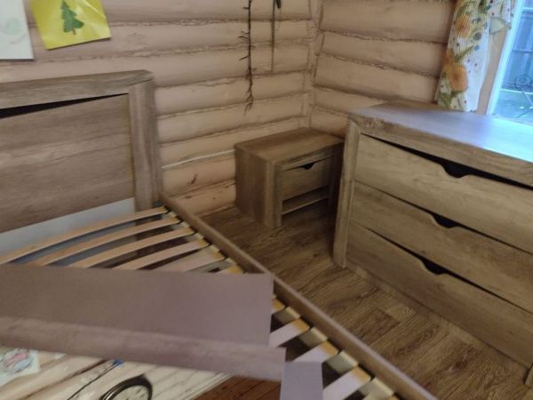 Комплект спальни Гарда дуб каньон (Кровать 1,6, тумба прикроватная 2шт., комод с зеркалом, шкаф 4-х дверный) в Москве купить в интернет магазине - 5 Китов