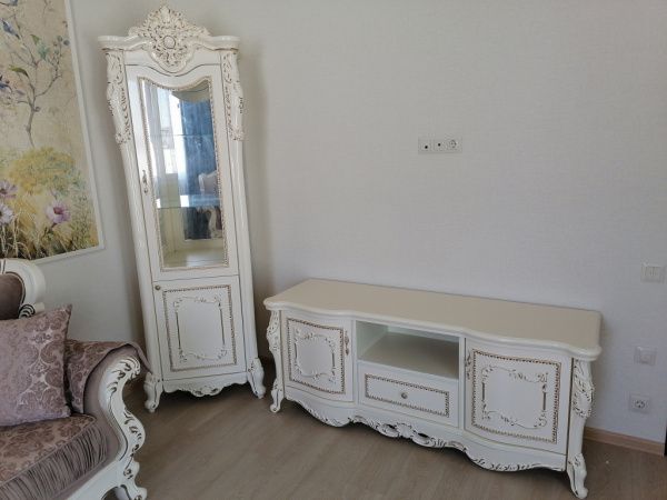 Комплект гостиной Джоконда АРД, крем (витрина однодверная 2шт., тумба тв) в Москве купить в интернет магазине - 5 Китов