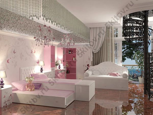 Кровать-диван Princess, белая,стразы в Москве купить в интернет магазине - 5 Китов