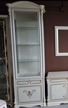 Витрина однодверная Роза - Талия, беж глянец в Москве купить в интернет магазине - 5 Китов