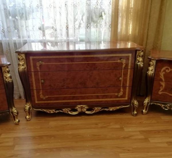Комплект спальни Джоконда Диа, орех глянец (кровать 1,6м или 1,8м, 2тумбы, комод, шкаф 4двери) в Москве купить в интернет магазине - 5 Китов