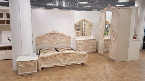 Тумба прикроватная Роза, беж глянец в Москве купить в интернет магазине - 5 Китов