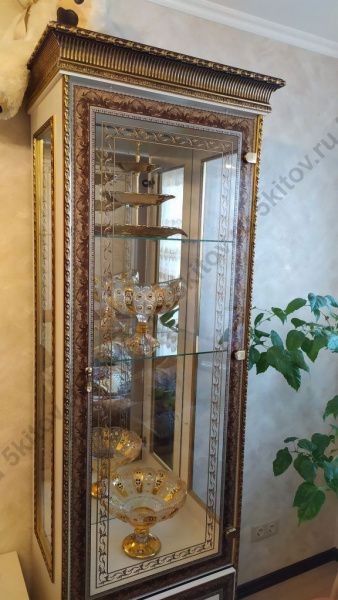 Комплект гостиной Палермо (витрина левая/правая, тумба тв), беж в Москве купить в интернет магазине - 5 Китов