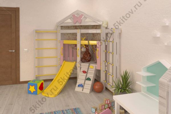 Кровать-игровой комплекс угловой Савушка Baby 9 в Москве купить в интернет магазине - 5 Китов