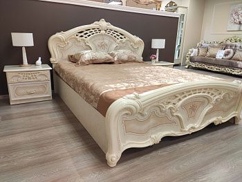 Кровать 1,4м Роза, беж глянец